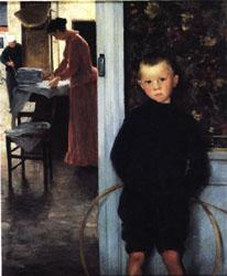 Paul Mathey Woman and Child in an Interior oil painting image